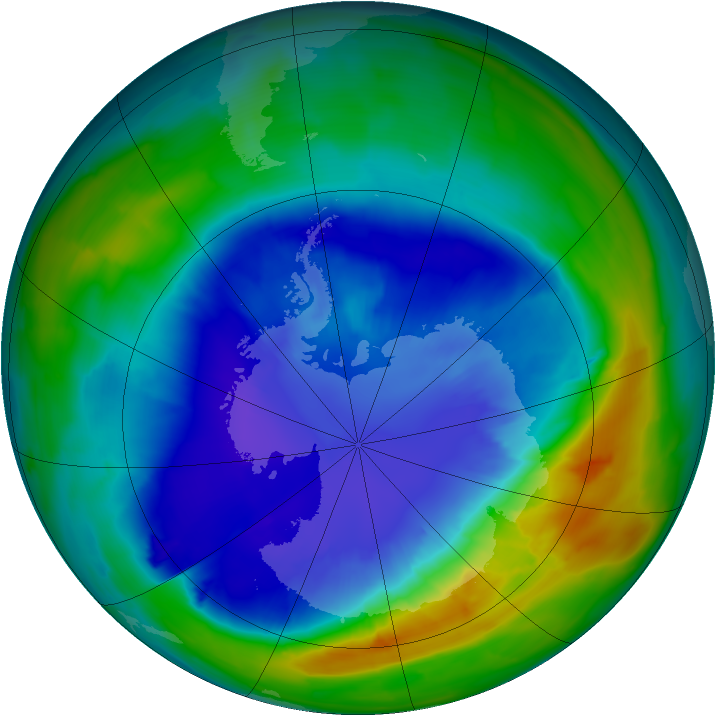 Antarctic ozone map for 07 September 2013